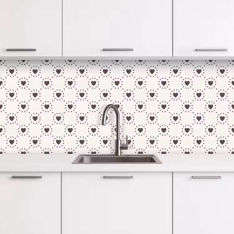 Geometrie - Lijn - Hart - Patroon keuken achterwand 2 middel 871 -3d