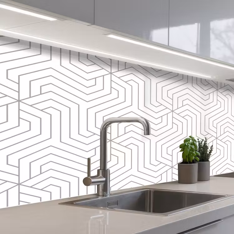 Geometrie - Lijn - Patroon keuken achterwand 2 middel 871 -3d_schuin