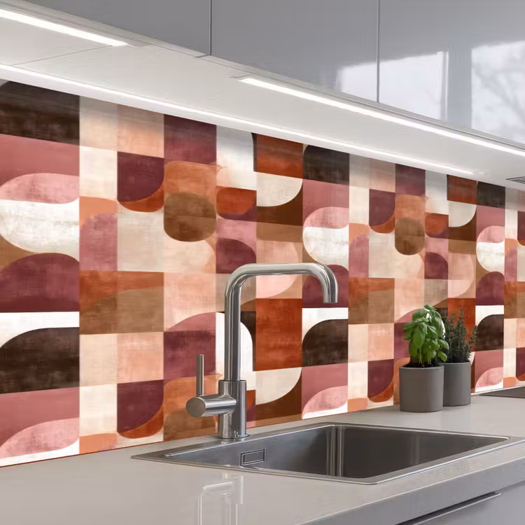 Geometrie - Modern - Retro keuken achterwand 2 middel 871 -3d_schuin