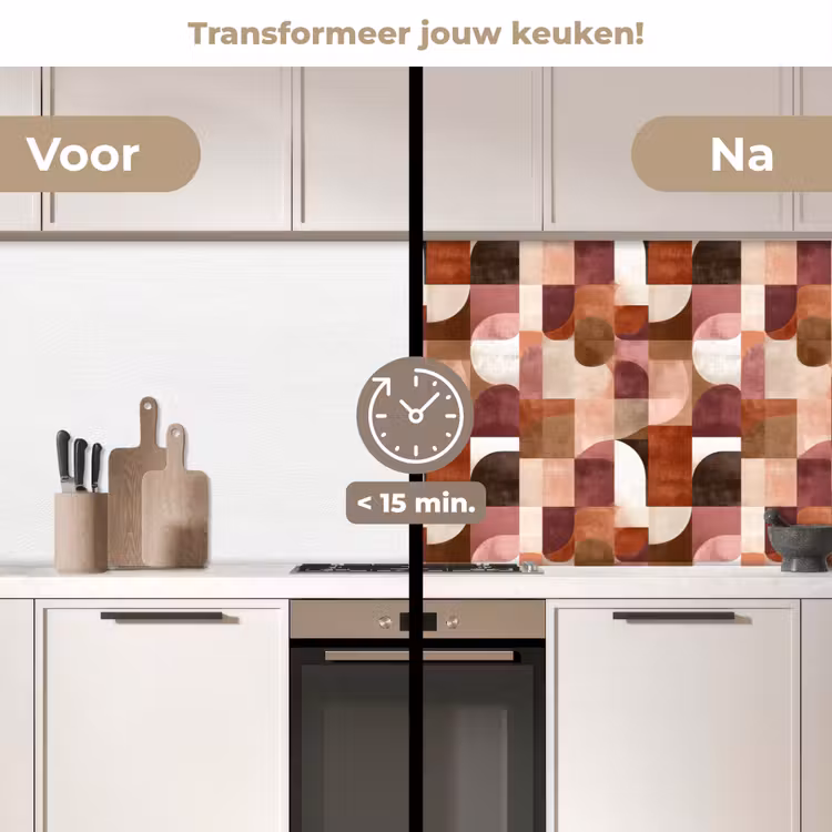 Geometrie - Modern - Retro keuken achterwand 2 middel 871 -voor-na2_NL