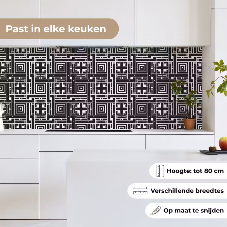 Geometrie - Patroon - Zwart keuken achterwand 2 middel 871 -sfeer4_NL