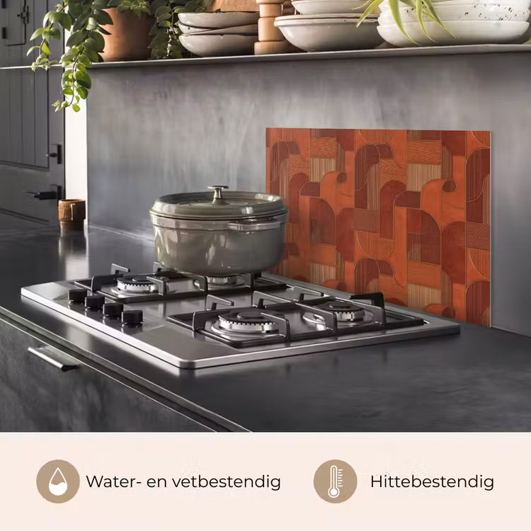 Geometrisch - Abstract - Textuur - Bruin keuken achterwand spatscherm klein 900 -usp_NL