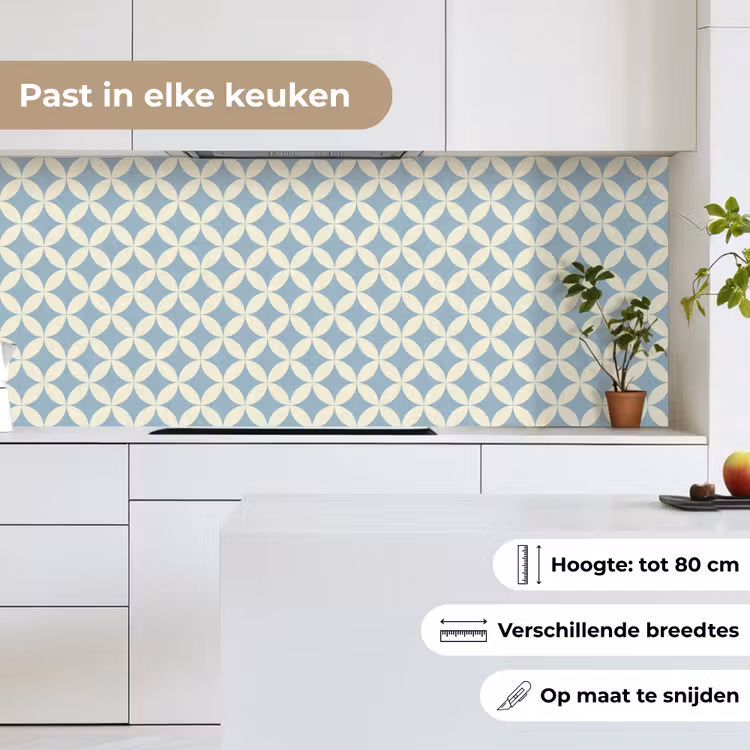 Geometrisch - Bloem - Motief - Blauw keuken achterwand 2 middel 871 -sfeer4_NL