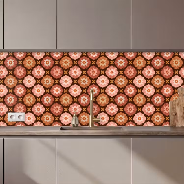 Geometrisch - Bloemen - Kleurrijk keuken achterwand 2 middel 871 zz_3dshopping