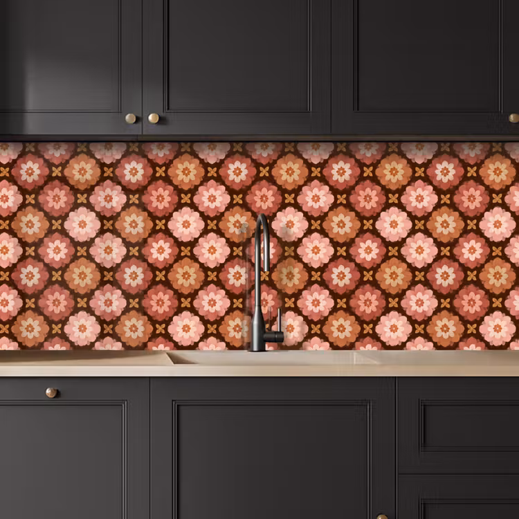 Geometrisch - Bloemen - Kleurrijk keuken achterwand 2 middel 871 -sfeer1