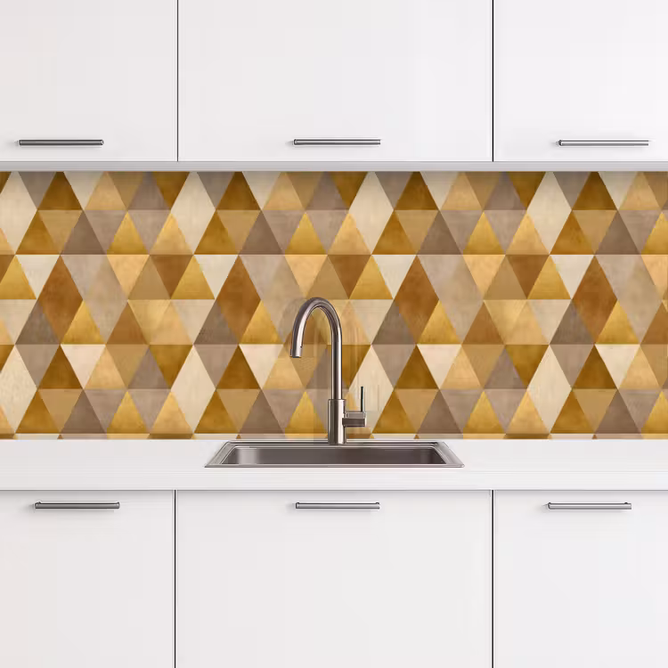 Geometrisch - Driehoek - Goud keuken achterwand 2 middel 871 -3d