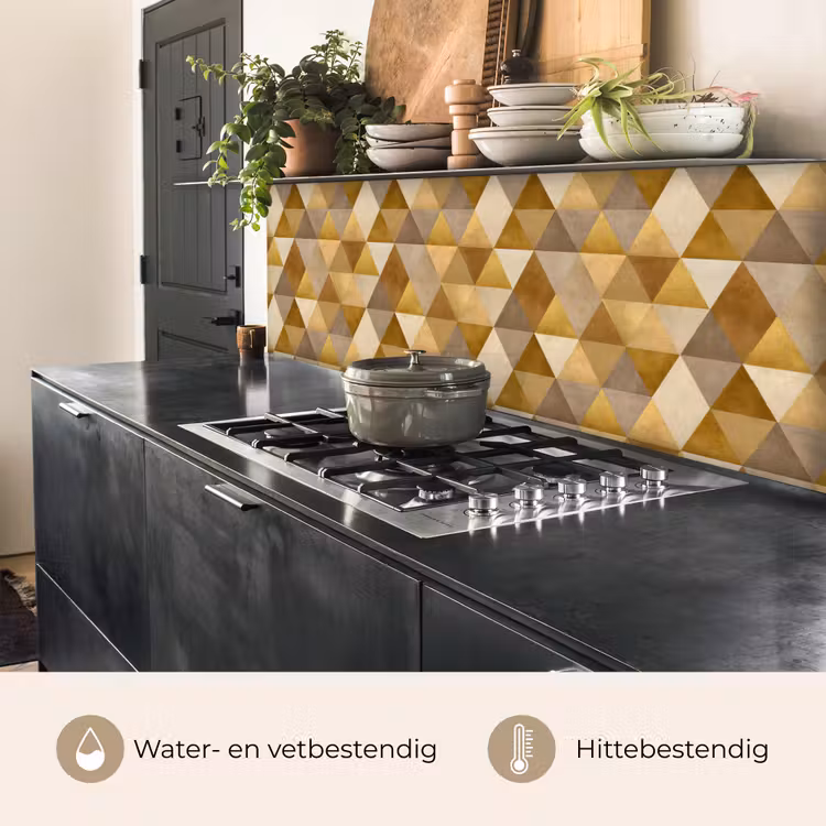 Geometrisch - Driehoek - Goud keuken achterwand 2 middel 871 -usp_NL