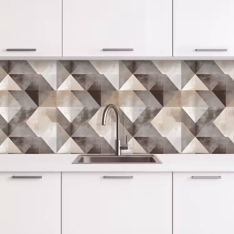 Geometrisch - Motief - Aardetinten keuken achterwand 2 middel 871 -3d