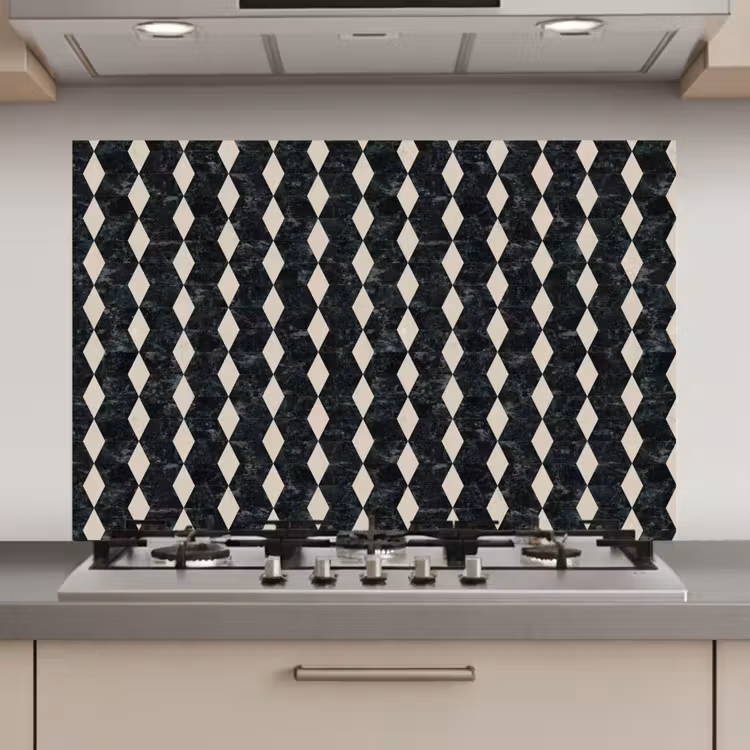 Geometrisch - Patroon - Marmer - Groen keuken achterwand spatscherm klein 900 -3d_website
