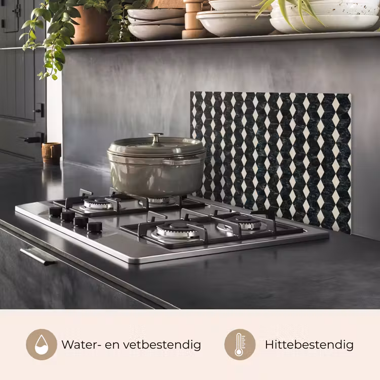 Geometrisch - Patroon - Marmer - Groen keuken achterwand spatscherm klein 900 -usp_NL