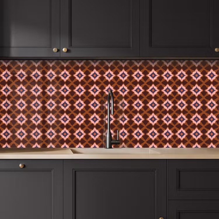 Geometrisch - Sierlijk - Bruin keuken achterwand 2 middel 871 -sfeer1