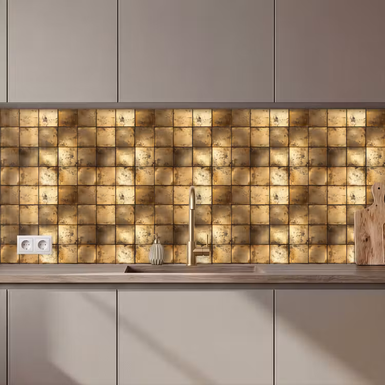 Geometrisch - Tegels - Goud keuken achterwand 2 middel 871 zz_3dshopping