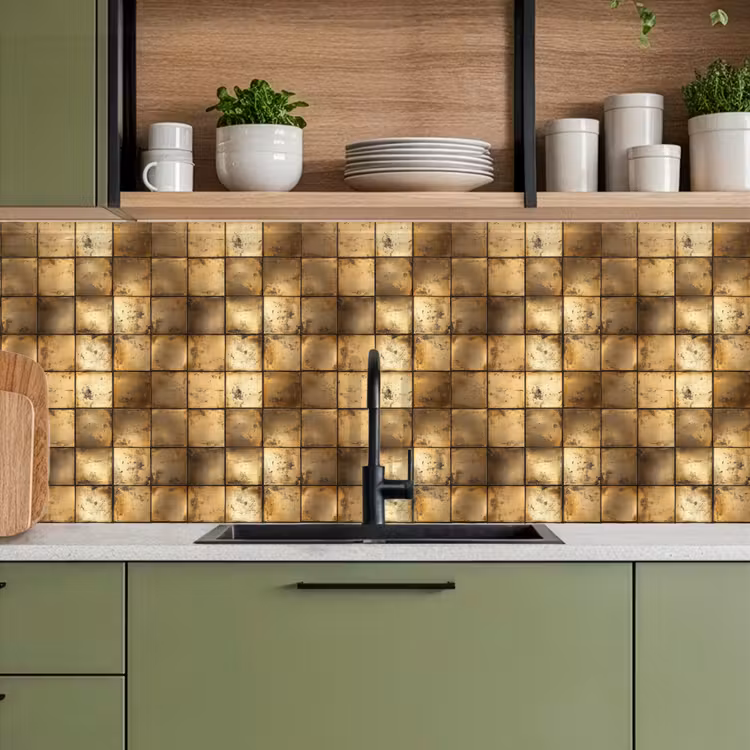 Geometrisch - Tegels - Goud keuken achterwand 2 middel 871 -sfeer3
