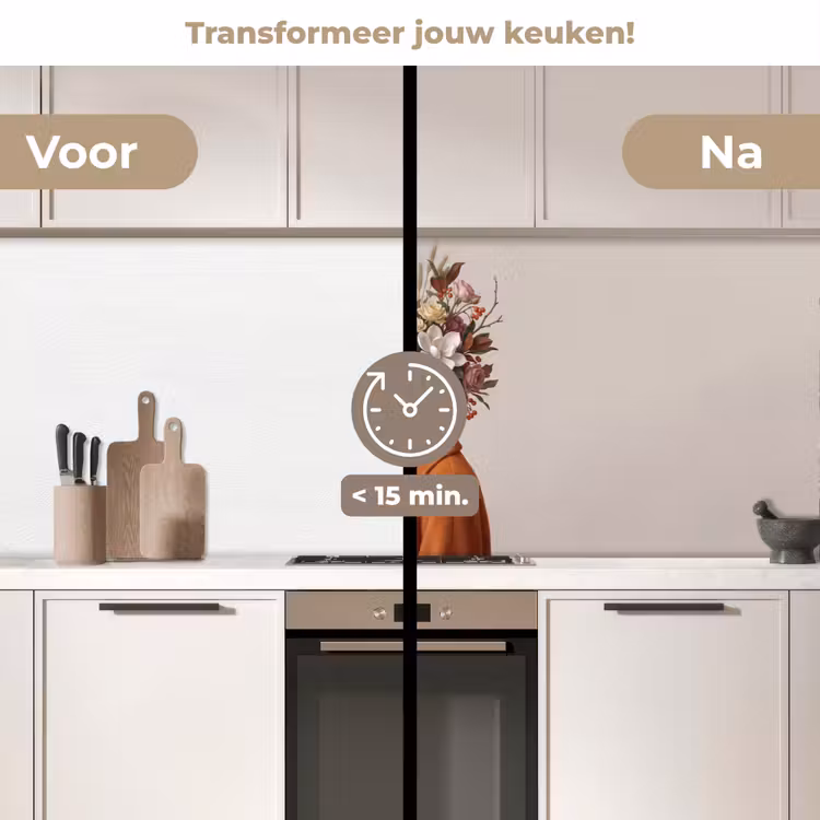 Gezicht - Boeket - Kleurrijk keuken achterwand 2 middel -voor-na2_NL