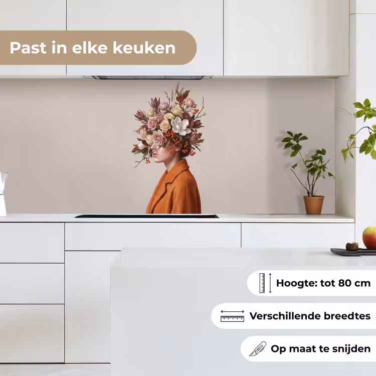 Gezicht - Boeket - Kleurrijk keuken achterwand 2 middel -sfeer4_NL