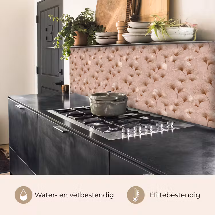 Ginkgo - Patroon - Roze keuken achterwand 2 middel 871 -usp_NL