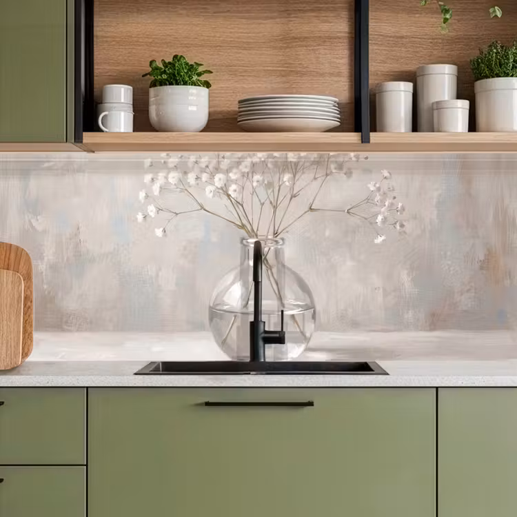 Gipskruid - Vaas - Wit keuken achterwand 2 middel -sfeer3