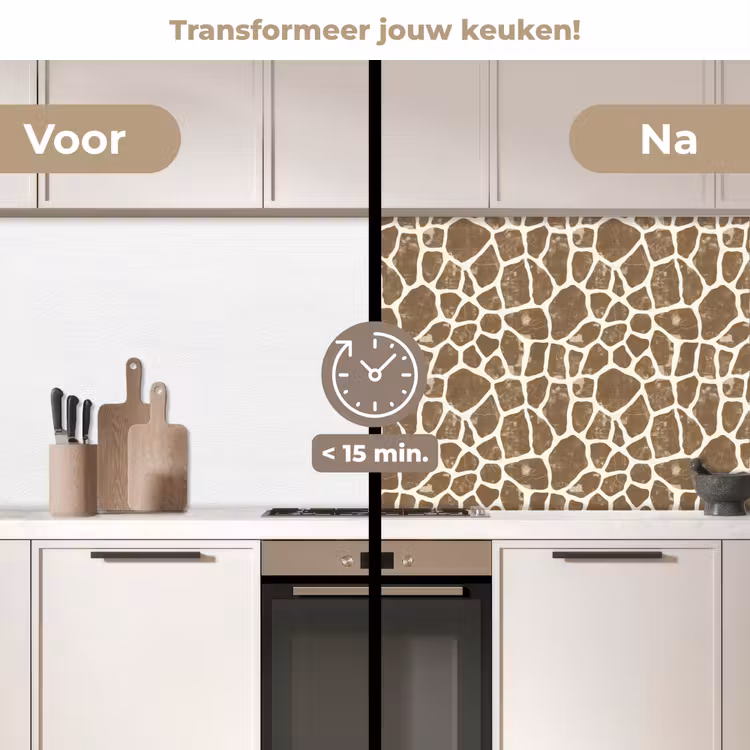 Giraf - Klassiek - Bruin keuken achterwand 2 middel 871 -voor-na2_NL
