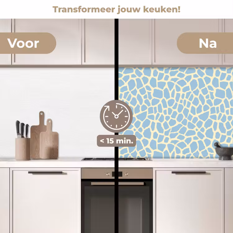Giraf - Modern - Blauw keuken achterwand 2 middel 871 -voor-na2_NL