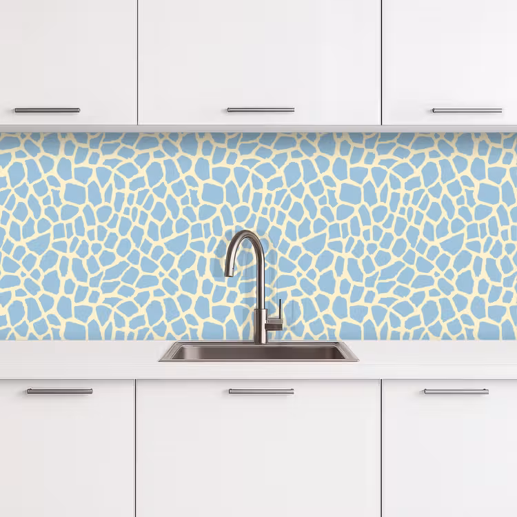 Giraf - Modern - Blauw keuken achterwand 2 middel 871 -3d