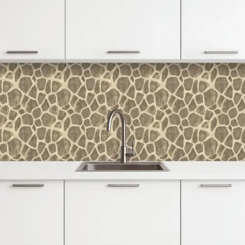Giraf - Patroon - Beige - Bruin keuken achterwand 2 middel 871 -3d