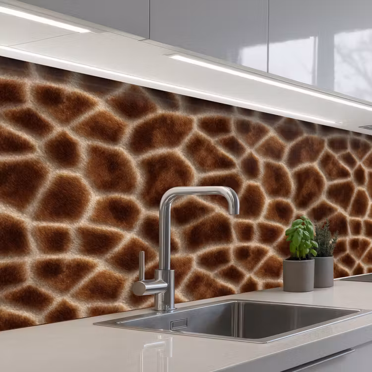 Giraf - Vacht - Bruin keuken achterwand 2 middel 871 -3d_schuin