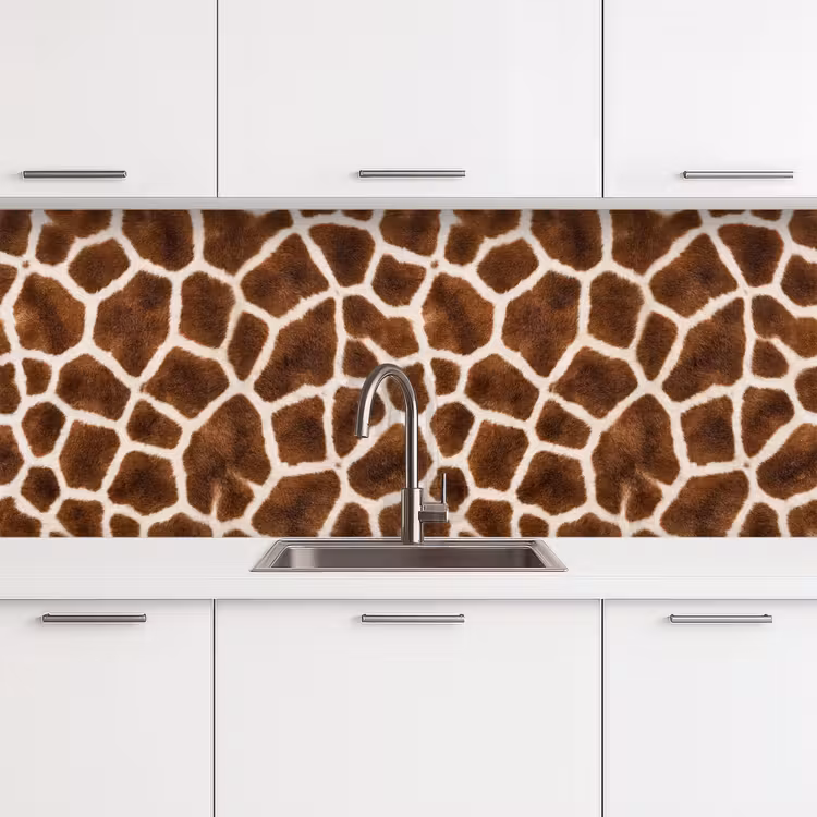 Giraf - Vacht - Klassiek - Bruin keuken achterwand 2 middel -3d