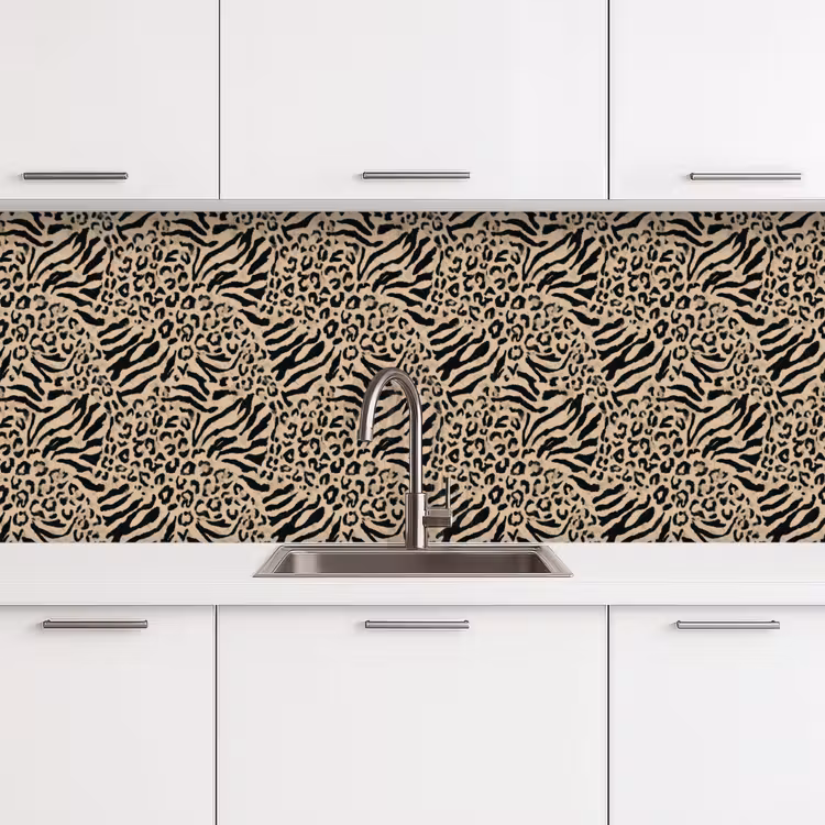 Giraf - Zebra - Motief - Bruin keuken achterwand 2 middel 871 -3d