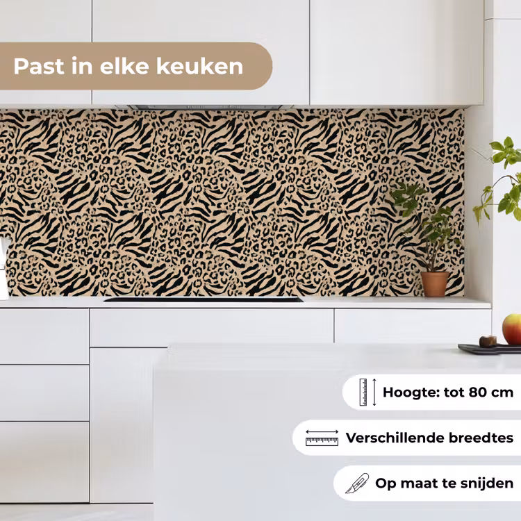 Giraf - Zebra - Motief - Bruin keuken achterwand 2 middel 871 -sfeer4_NL