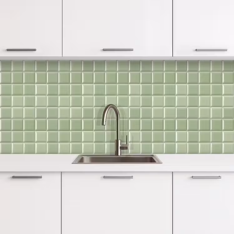 Glanzend - Mozaïek - Tegels - Zacht - Groen keuken achterwand 2 middel 871 -3d