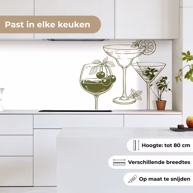 Glazen - Cocktails - Groen keuken achterwand 2 middel -sfeer4_NL