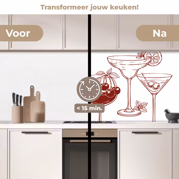 Glazen - Cocktails - Rood keuken achterwand 2 middel -voor-na2_NL