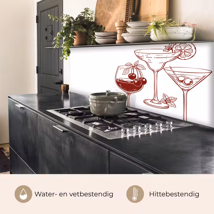 Glazen - Cocktails - Rood keuken achterwand 2 middel -usp_NL