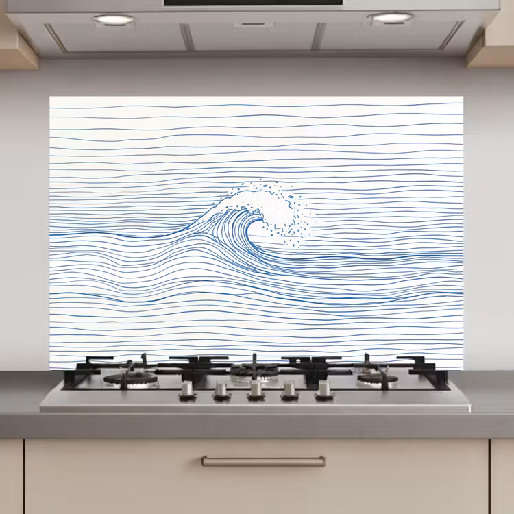 Golf - Brekende - Natuur - Minimalistisch - Blauw keuken achterwand spatscherm klein -3d_website