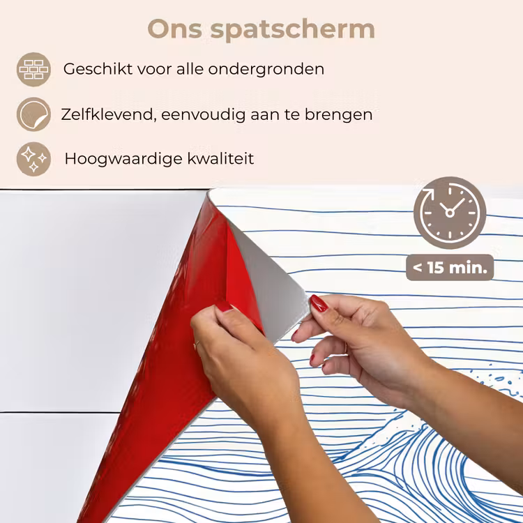 Golf - Brekende - Natuur - Minimalistisch - Blauw keuken achterwand spatscherm klein -spatscherm_NL