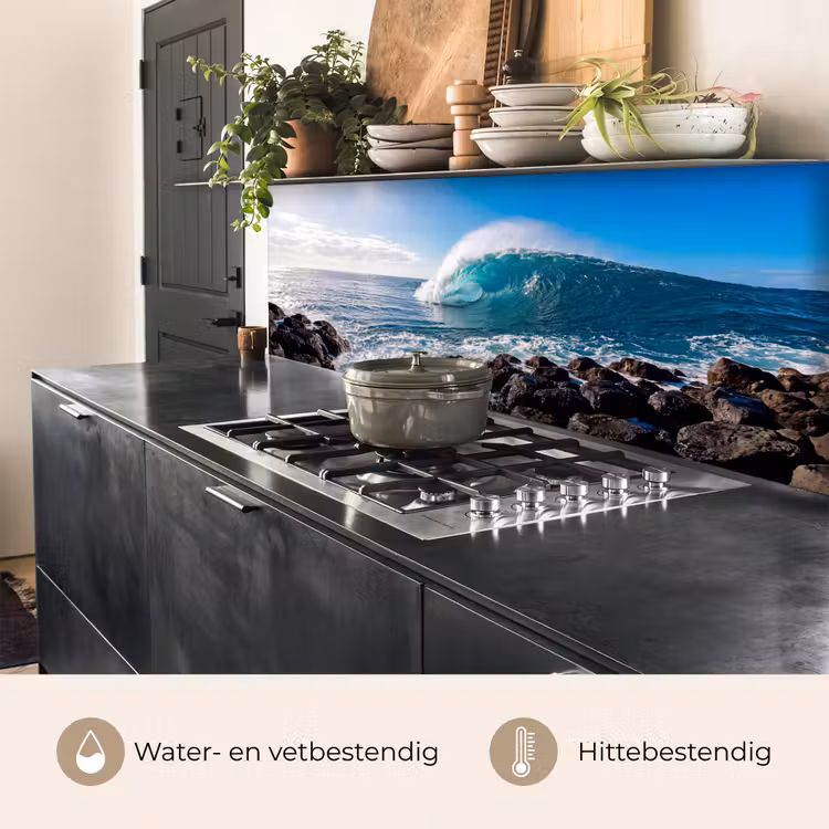 Golf - Oceaan - Brekend - Water - Blauw keuken achterwand 2 middel -usp_NL