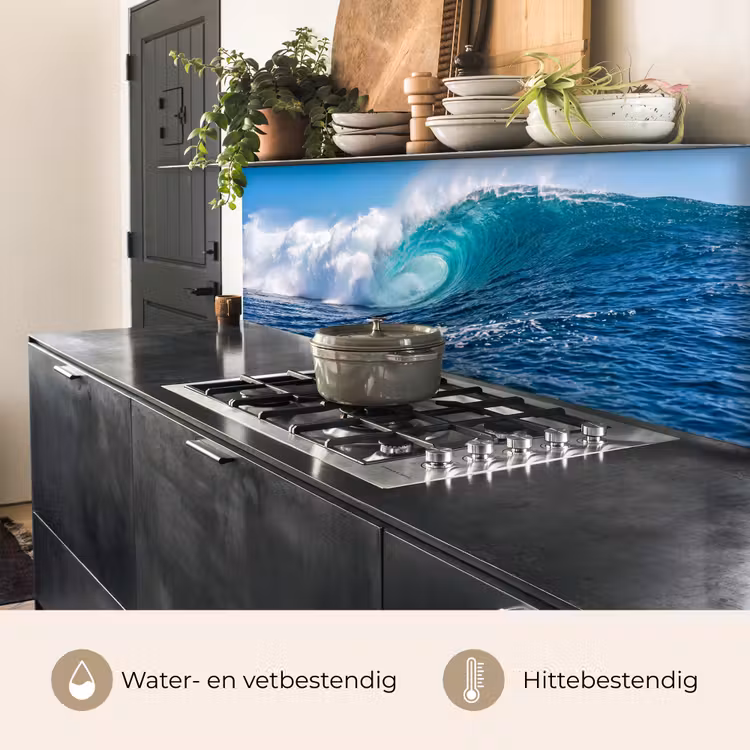 Golf - Oceaan - Water - Dynamisch - Blauw keuken achterwand 2 middel -usp_NL