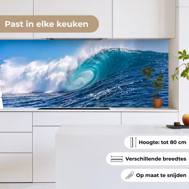 Golf - Oceaan - Water - Dynamisch - Blauw keuken achterwand 2 middel -sfeer4_NL