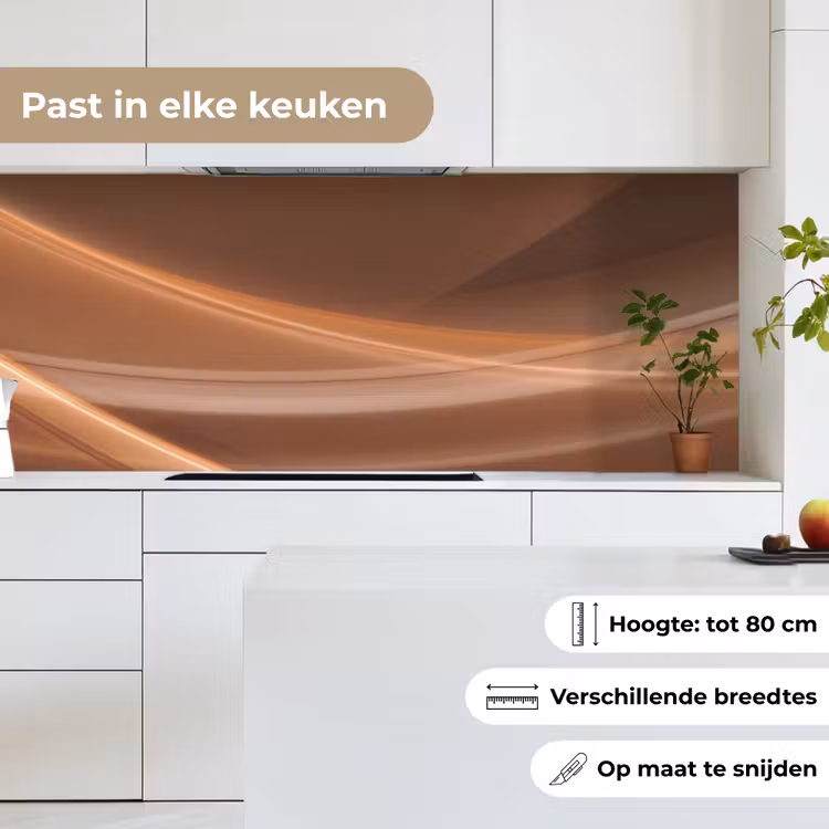 Golven - Abstract - Bruin keuken achterwand 2 middel -sfeer4_NL
