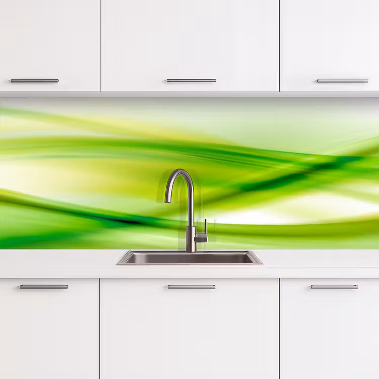 Golven - Abstract - Groen keuken achterwand 2 middel -3d