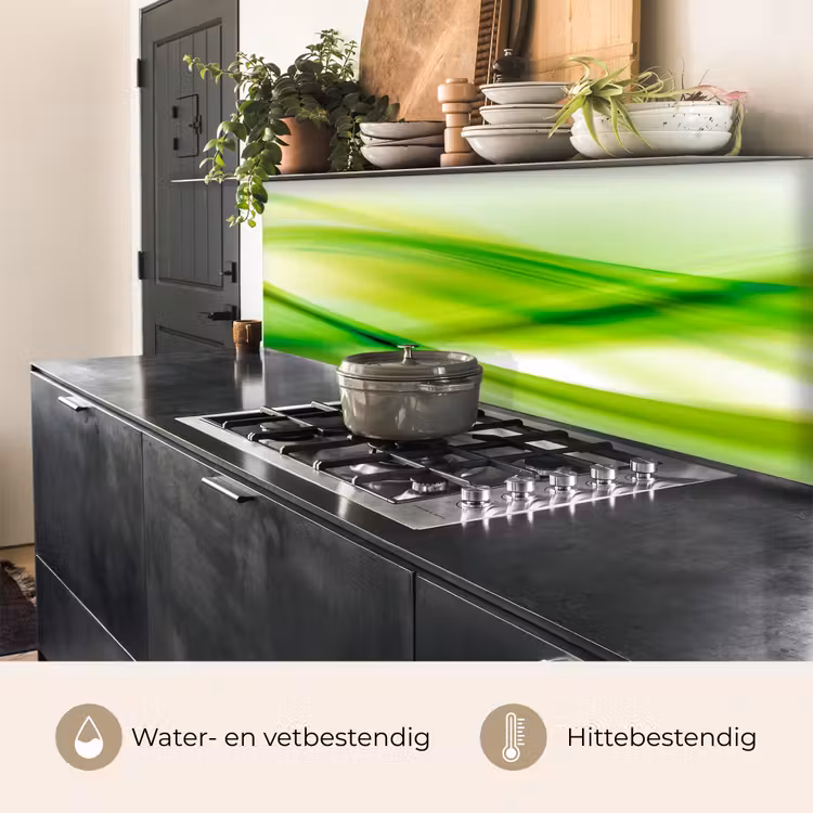Golven - Abstract - Groen keuken achterwand 2 middel -usp_NL