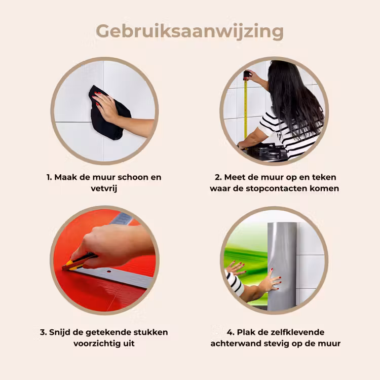 Golven - Abstract - Groen keuken achterwand 2 middel -gebruiksaanwijzing_NL