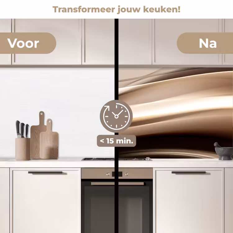 Golven - Abstract - Warm Beige keuken achterwand 2 middel -voor-na2_NL