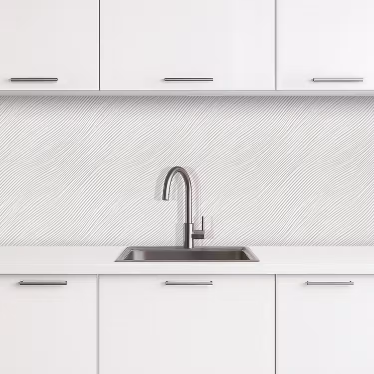 Golven - Ribbels - Wit keuken achterwand 2 middel 871 -3d