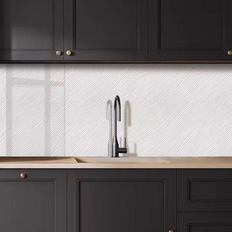 Golven - Ribbels - Wit keuken achterwand 2 middel 871 -sfeer1