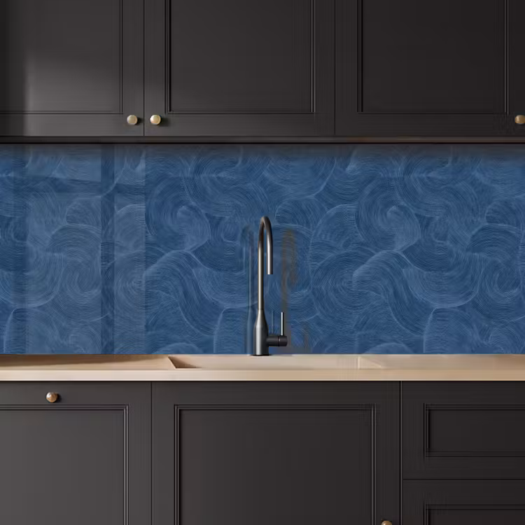 Golven - Textuur - Patroon - Blauw keuken achterwand 2 middel 871 -sfeer1