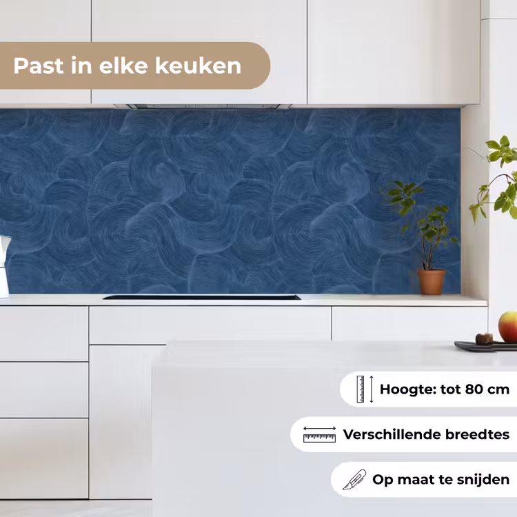 Golven - Textuur - Patroon - Blauw keuken achterwand 2 middel 871 -sfeer4_NL