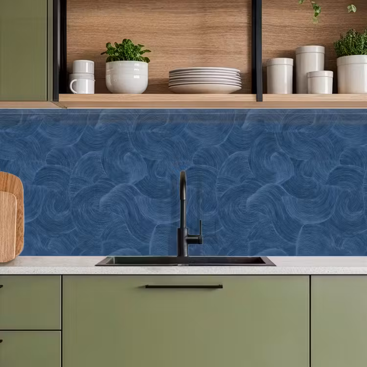 Golven - Textuur - Patroon - Blauw keuken achterwand 2 middel 871 -sfeer3