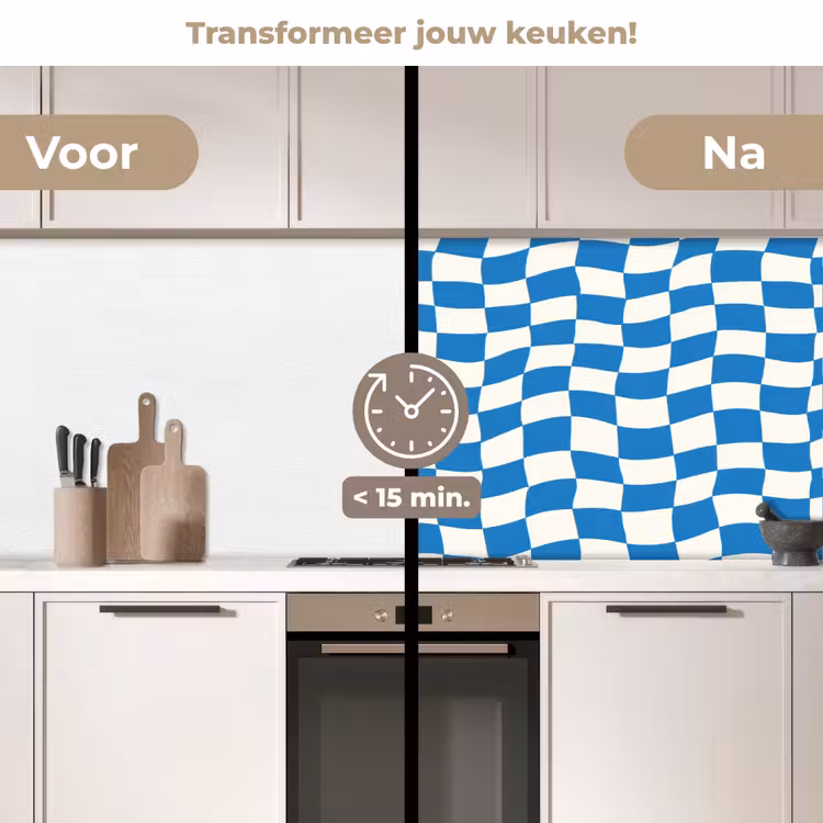 Golvend - Patroon - Blauw keuken achterwand 2 middel 871 -voor-na2_NL