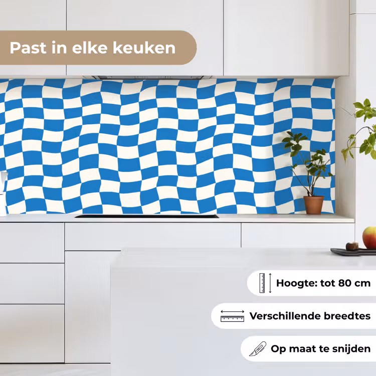 Golvend - Patroon - Blauw keuken achterwand 2 middel 871 -sfeer4_NL